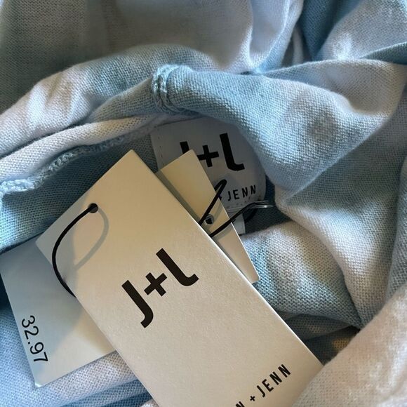 John + Jenn blue wash tie dye knit sweatshirt 100% cotton drawstring hoodie sz S - Picture 11 of 11